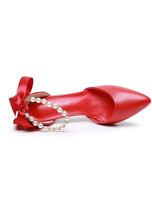 Matte Soft PU Leather Pointed Toe High Heels - KissProm