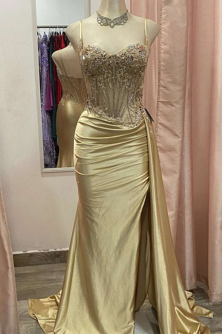 Elegant Silver Mermaid Prom Dress with Flower Bottom