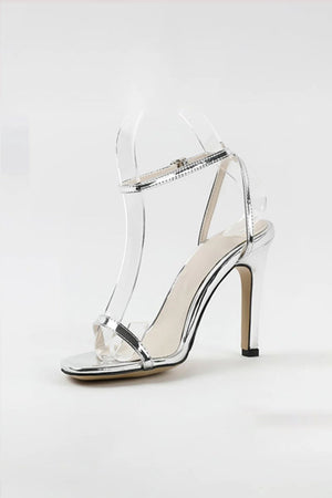Outdoor Peep Toe Stiletto Heel Shoes With Buckle Ankle Strap