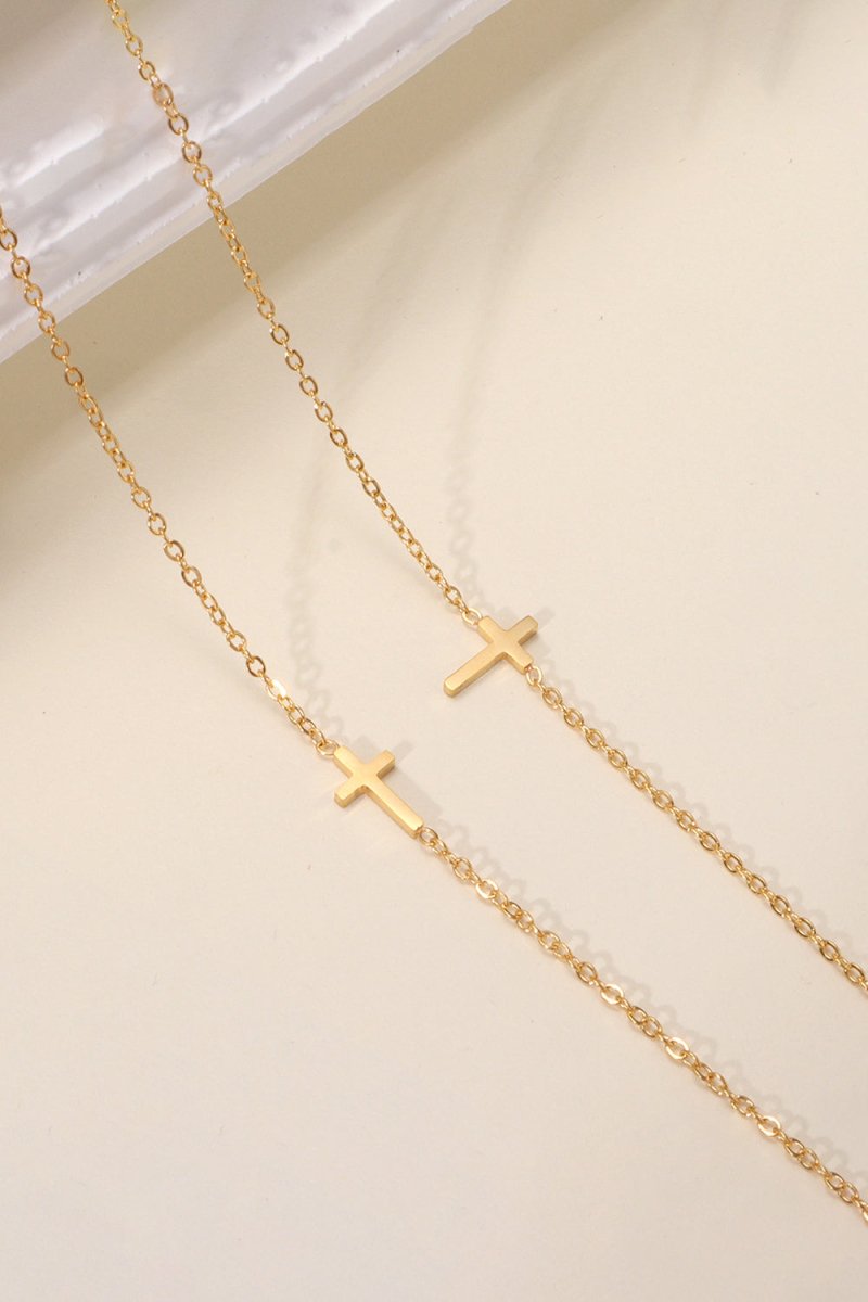 Gold Cross Pendant Necklace - KissProm