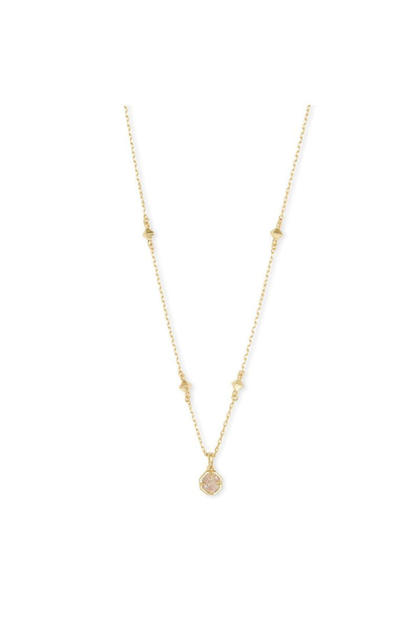 Gold Crystal Pendant Necklace