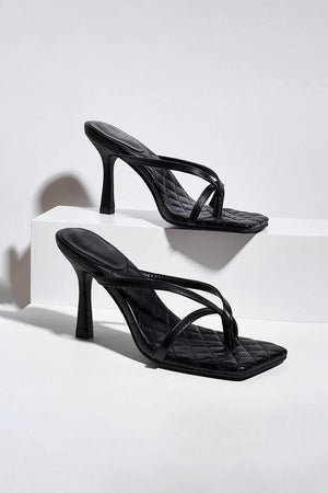 Outdoor Peep Toe Sandals Stiletto Heel Microfiber Leather Fashion Shoes - KissProm