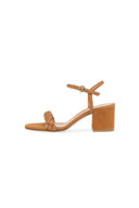 Party Peep Toe Chunky Heel Evening Shoes With Buckle Braided Strap - KissProm