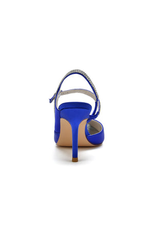 Pointed Toe Stiletto Heel with Crystal Strap - KissProm