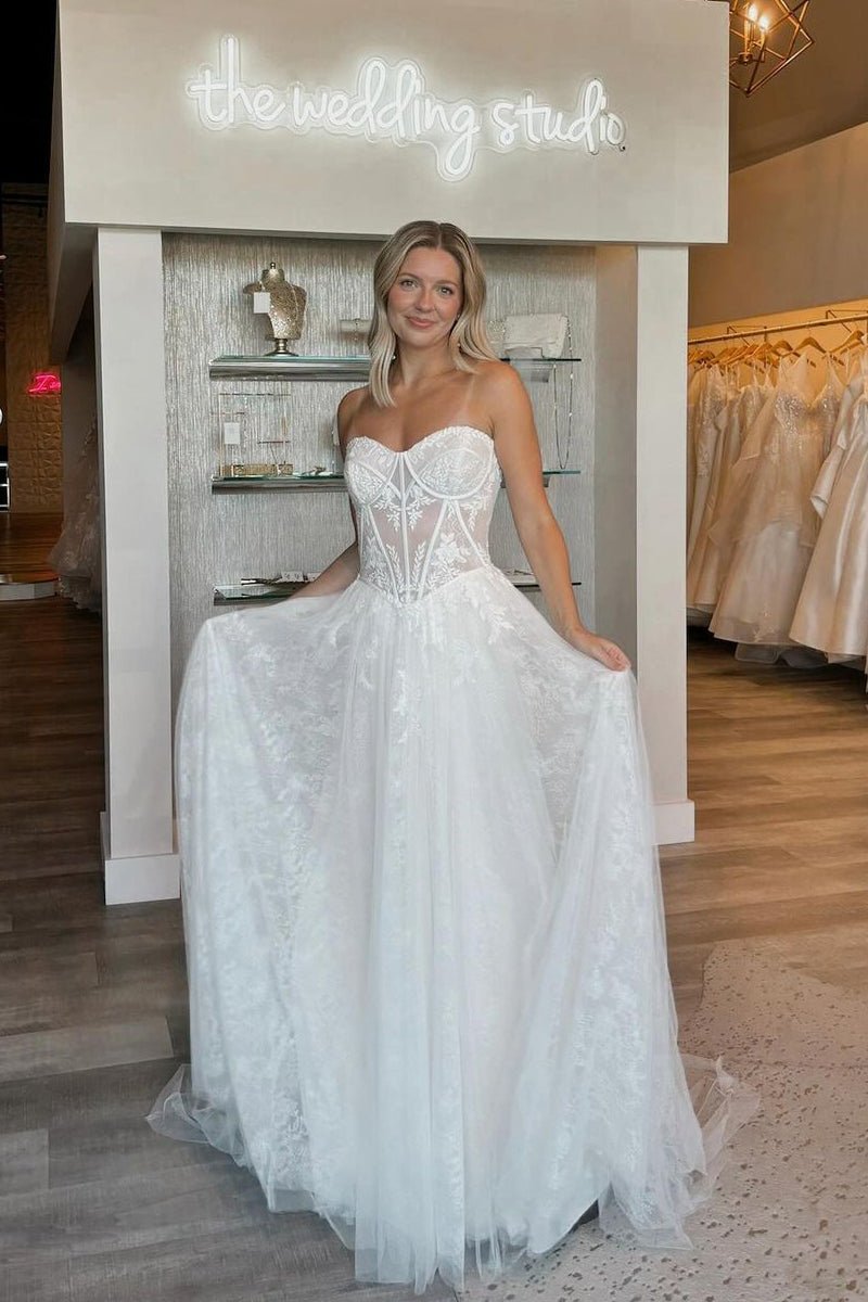 Charming White Strapless Tulle A Line Homecoming Dress Short Wedding Dress cc3095