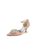Elegant Black Patent Leather High Heels with Large Crystal Embellishment - KissProm