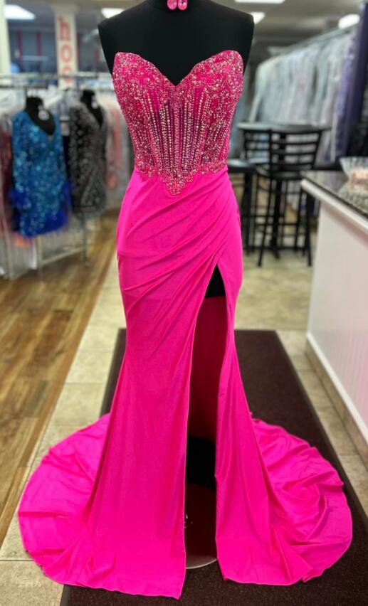 Sparkling Off The Shoulder Royal Blue And Silver Slit Long Prom Dress main image 1