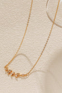 Leaf Pendant Zircon Necklace - KissProm