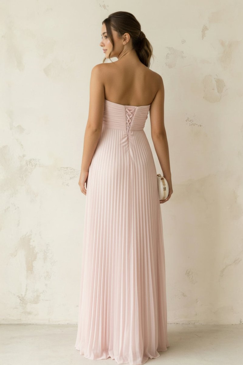 open lace back dress A Line Light Pink Sweetheart Chiffon Long Prom Dress