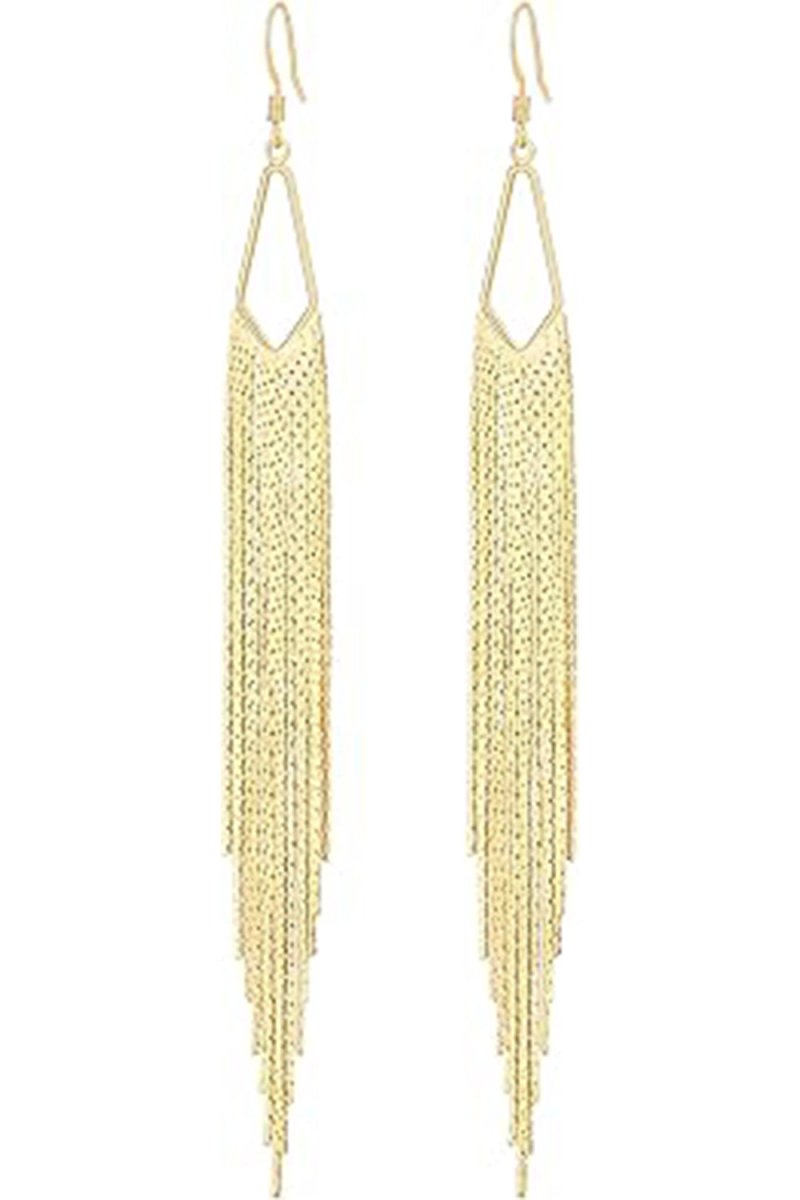 Sleek Chain Tassel Earrings