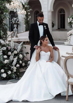 Ball Gown Sweetheart Satin Wedding Dresses