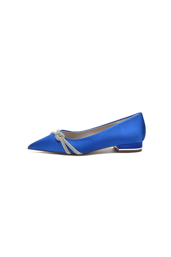 Pointed Toe Glitter Strap Kitten Heels - KissProm