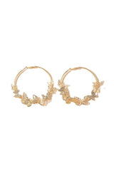 Butterfly Hoop Earrings Gold - KissProm
