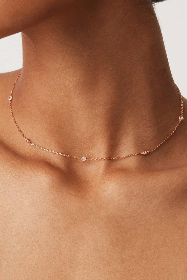 Round Zircon Clavicle Necklace - KissProm