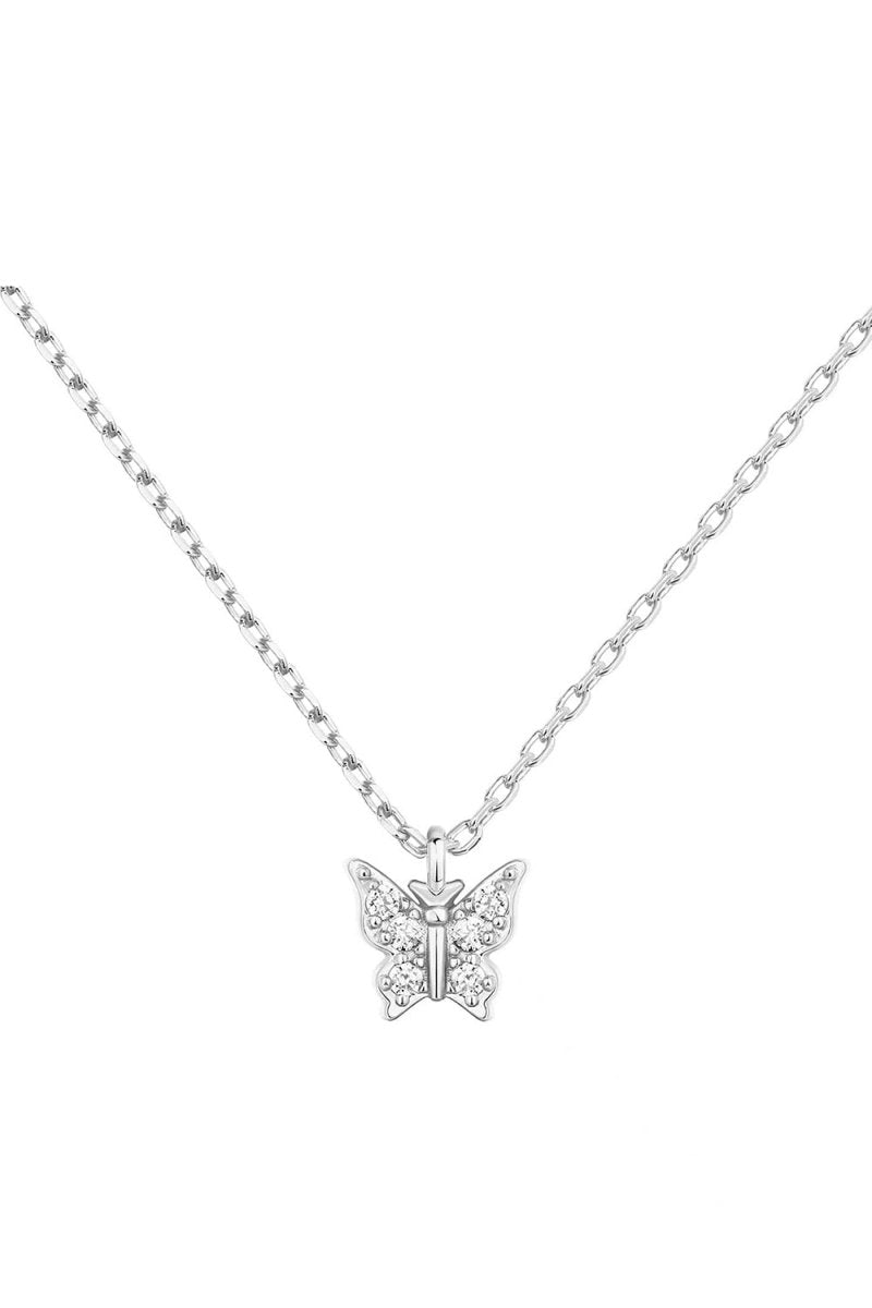 Butterfly Pendant Zircon Necklace - KissProm