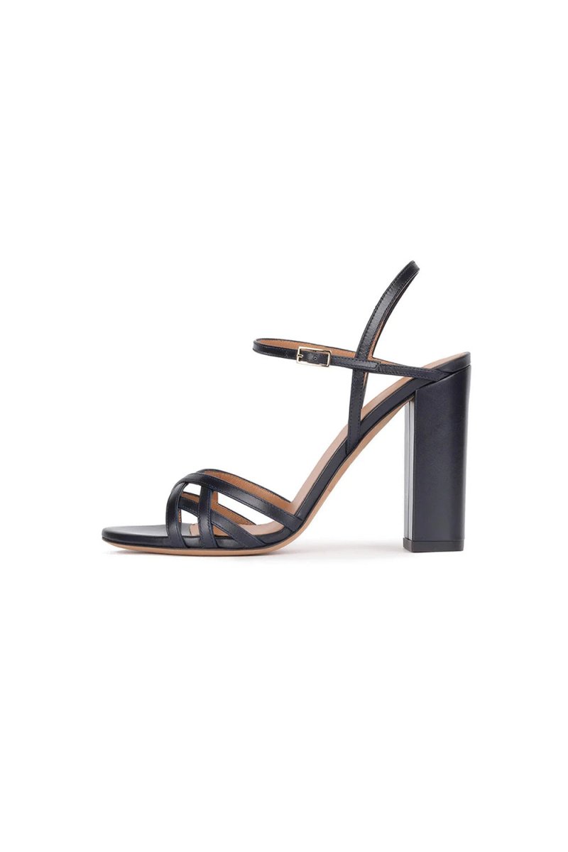 Party Peep Toe Chunky Heel Evening Shoes With Buckle Ankle Strap - KissProm