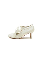 Ivory Lace High Heels Featuring a Classic Bow Design - KissProm