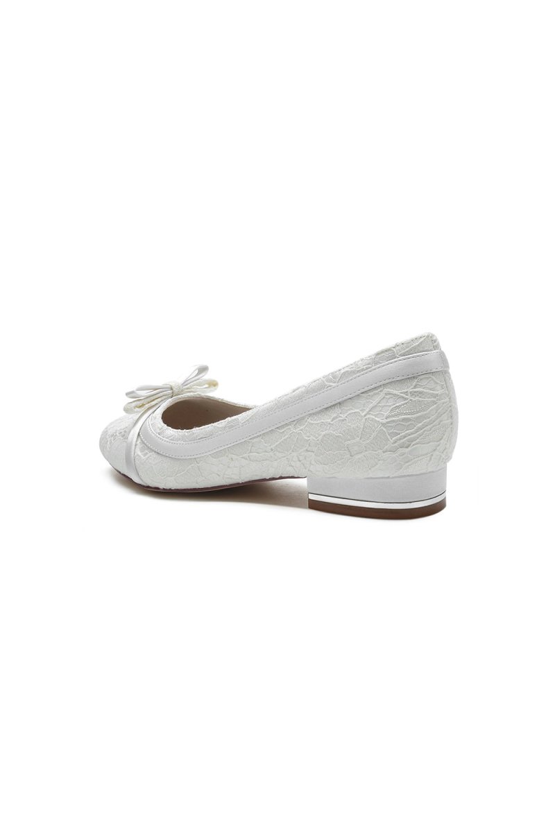 Lace Flats Sandal with Bow Bridal - KissProm