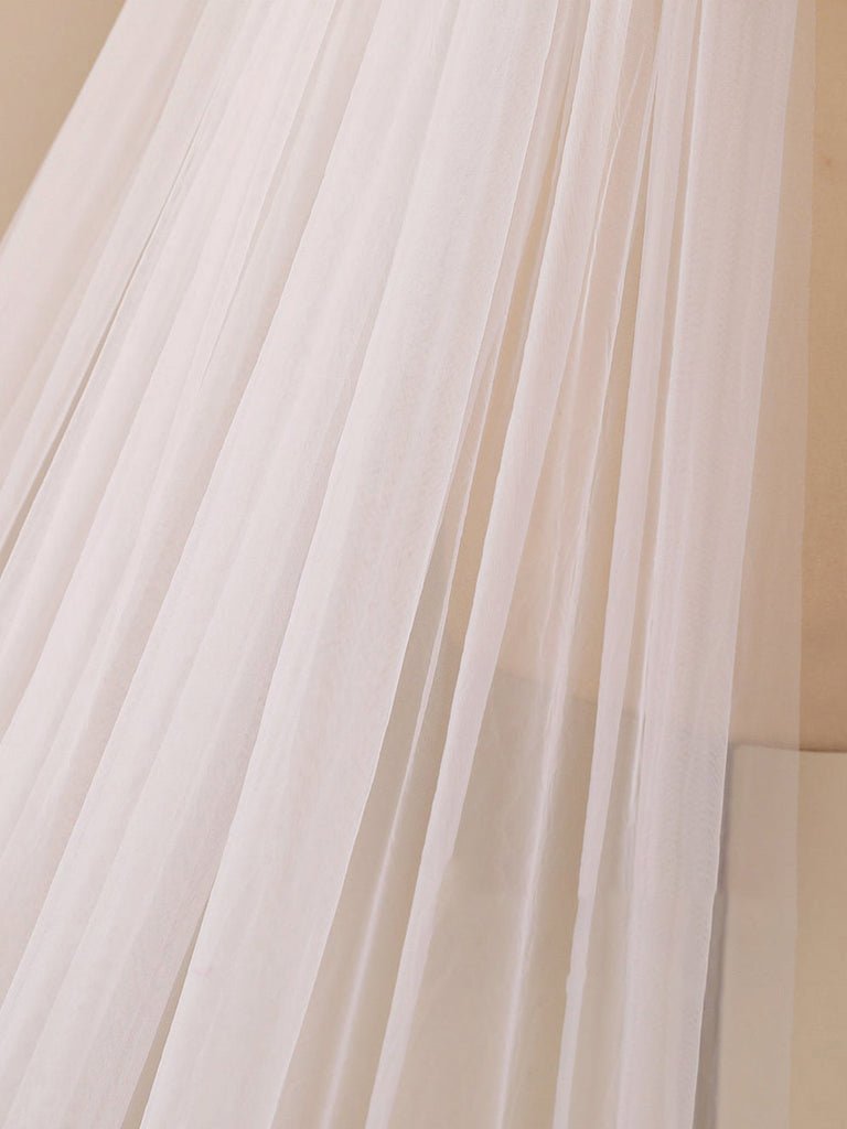 3D Flower Lace with Rhinestones Cathedral Veil Bridal Veil Wedding Veil - KissProm