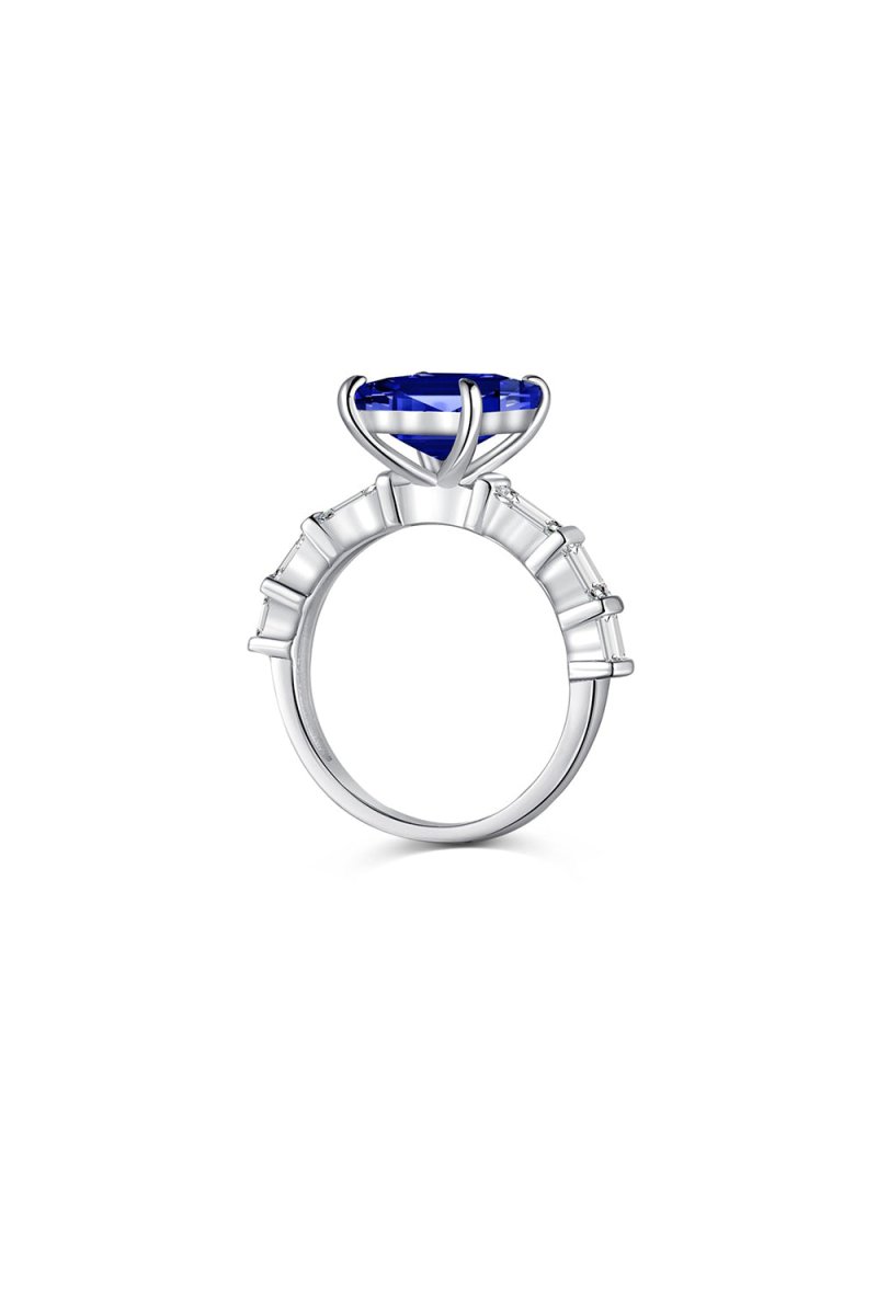 4 Carat Rectangle Sapphire Engagement Ring - KissProm