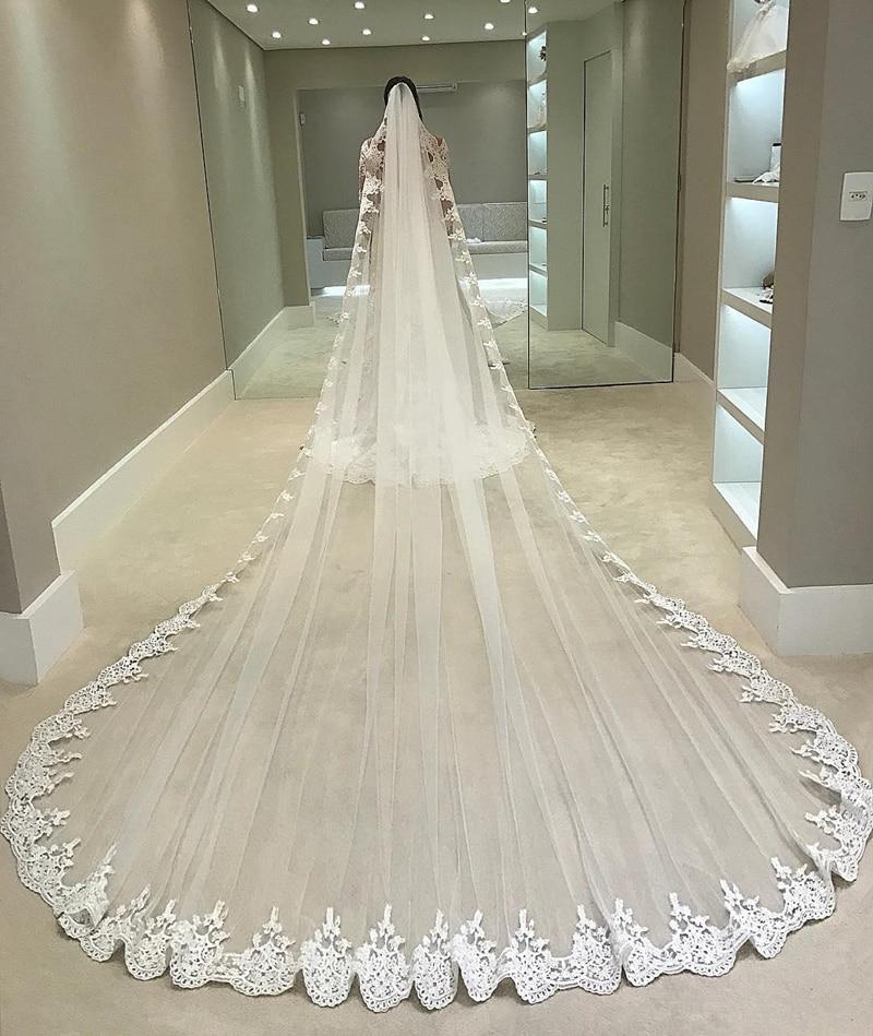 4M Full Edge Lace Bridal Veil - KissProm