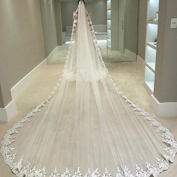 4M Full Edge Lace Bridal Veil - KissProm