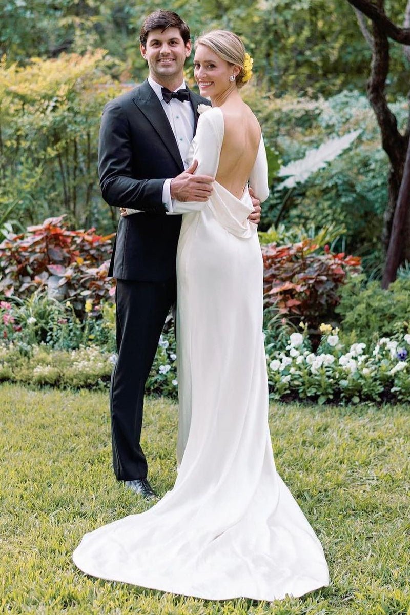 strapless open back dress Romantic Mermaid Wedding Dress with Sweetheart Neckline – ML123 – Viniodress main image 0