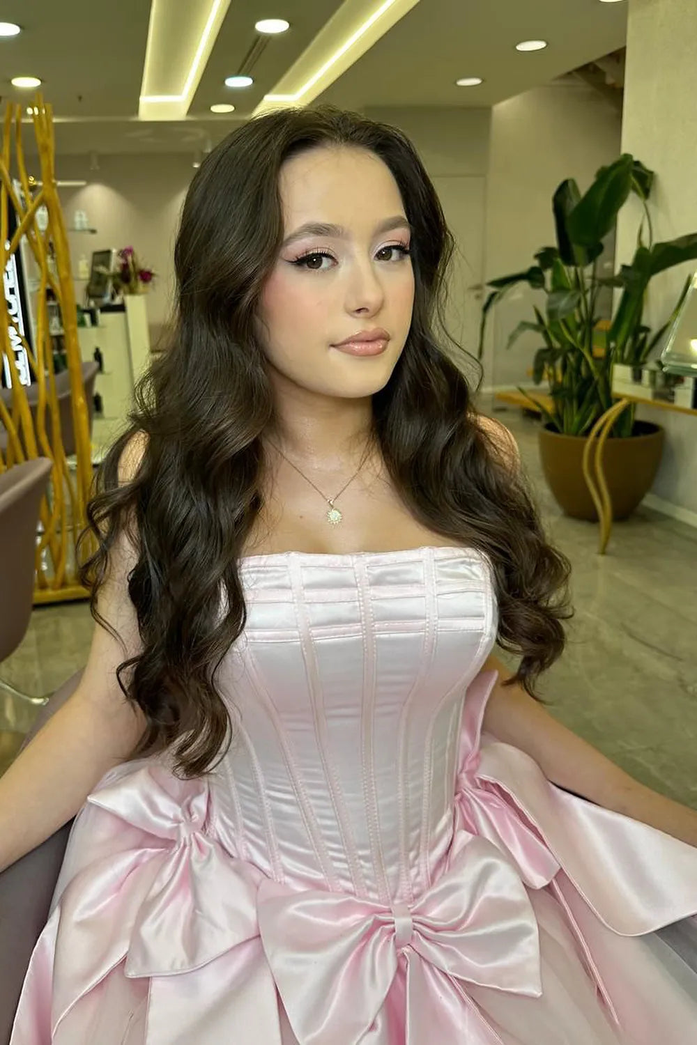 Pink Strapless Tulle A-Line Short Corset Homecoming Dress with Bow, Pink / 10 Pink Strapless Tulle A-Line Short Corset Homecoming Dress with Bow, Pink / 10