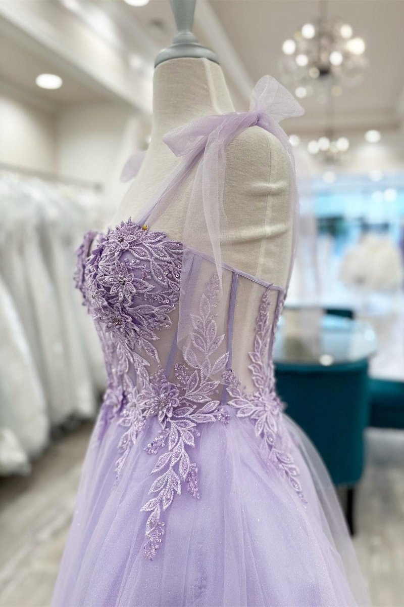 Sierra | Lavender Floral Appliques Sweetheart A-Line Short Homecoming Dress