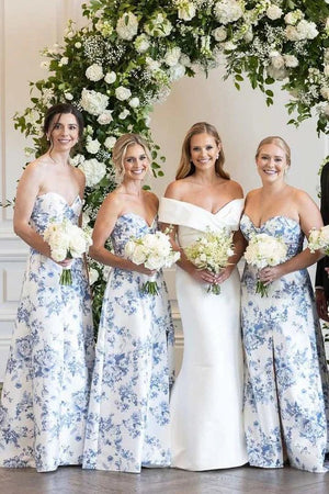 princess polly baby blue dress Strapless Bridesmaid Dresses for Women with Scarf Chiffon Halter Pleated A- Line Long Prom Dresses main image 1