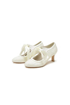 Ivory Lace High Heels Featuring a Classic Bow Design - KissProm