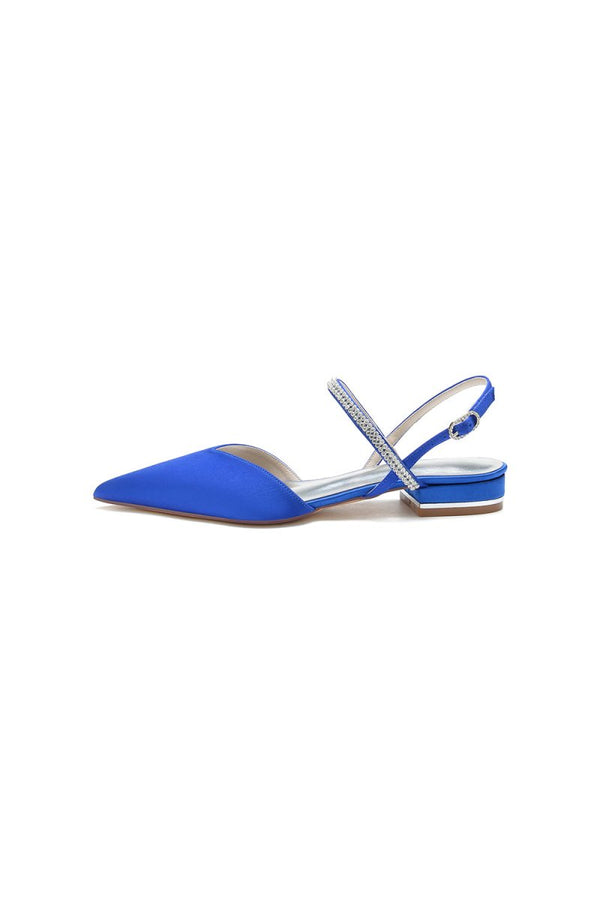 Diamond Pointed Toe Buckle Kitten Heels - KissProm