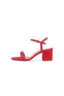 Party Peep Toe Chunky Heel Evening Shoes With Buckle Braided Strap - KissProm