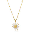 Sunflower Pendant Zircon Necklace - KissProm