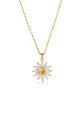 Sunflower Pendant Zircon Necklace - KissProm