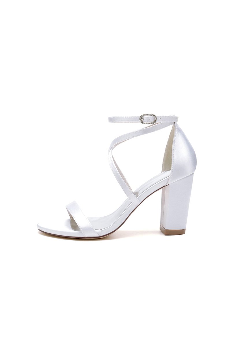 Simple Open Toe Cross Strap High Heels - KissProm