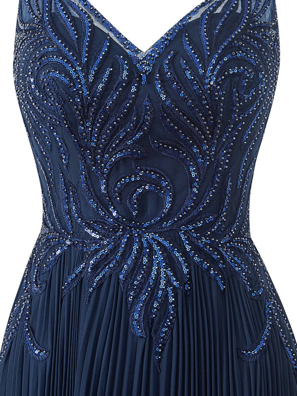 Abigail Dark Green | A - line V - neck Chiffon Prom Dress - KissProm