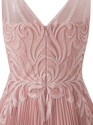 Abigail Dark Green | A - line V - neck Chiffon Prom Dress - KissProm