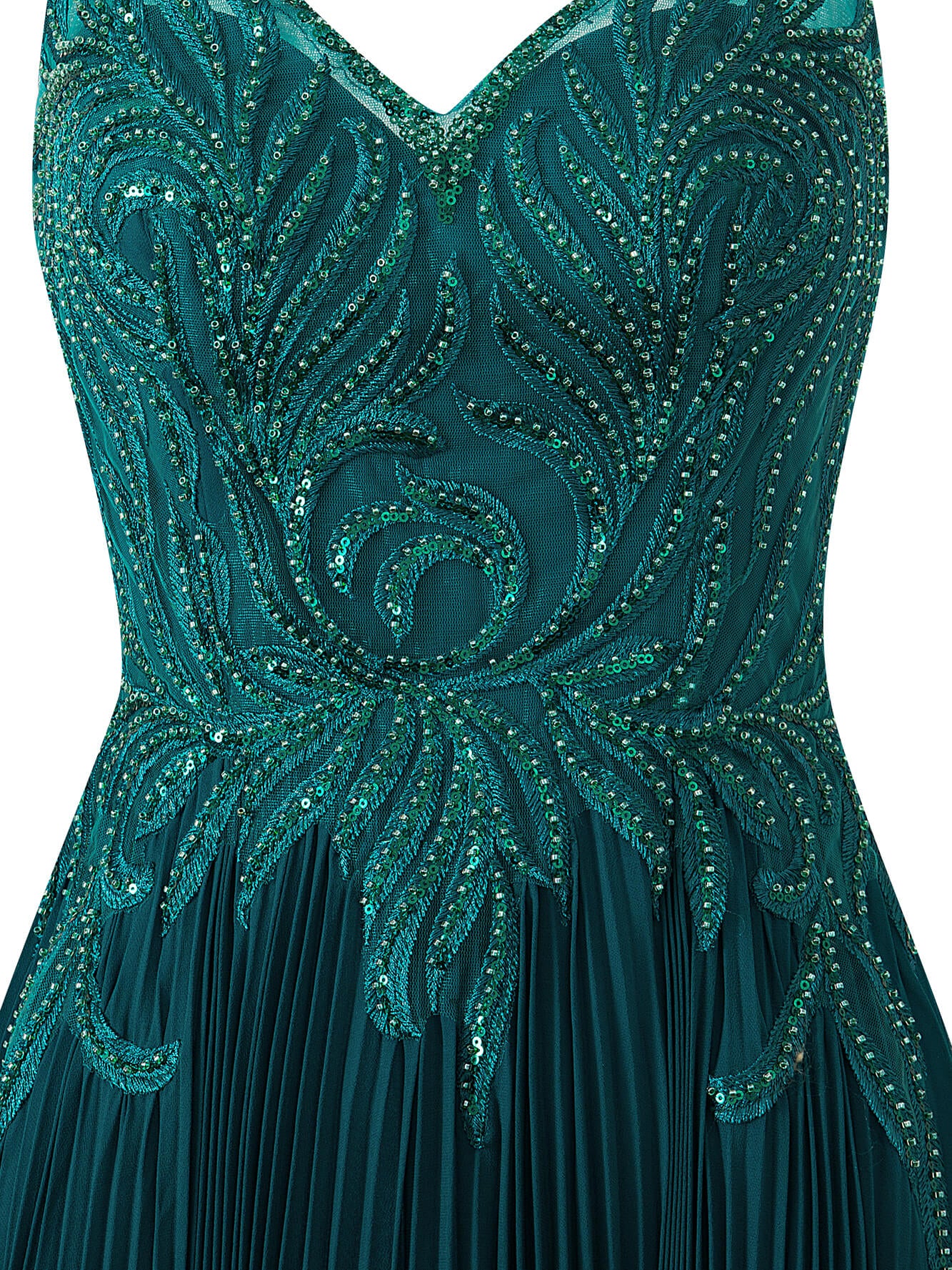 Abigail Dark Green | A-line V-neck Chiffon Prom Dress