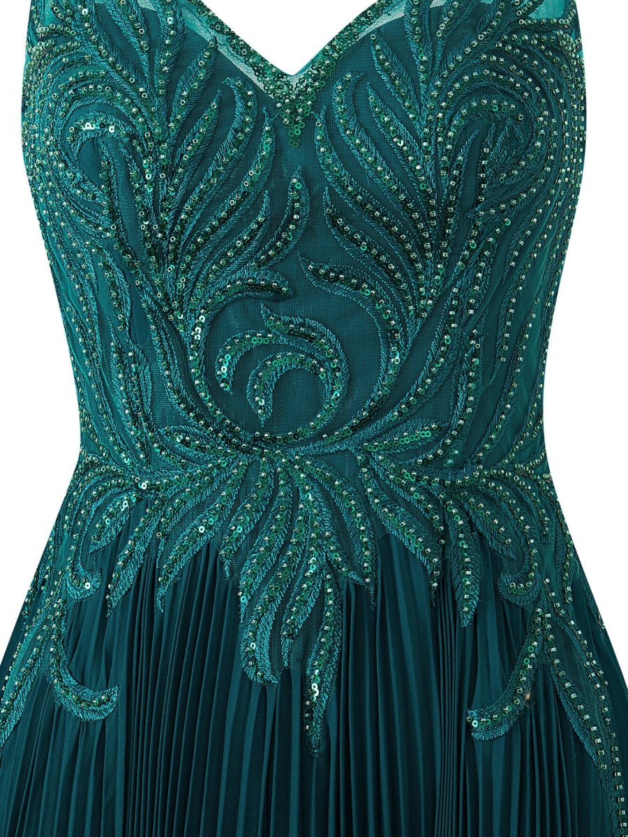 Dark Green A-Line V-Neck Chiffon Prom Dress, Green / 14 Dark Green A-Line V-Neck Chiffon Prom Dress, Green / 14