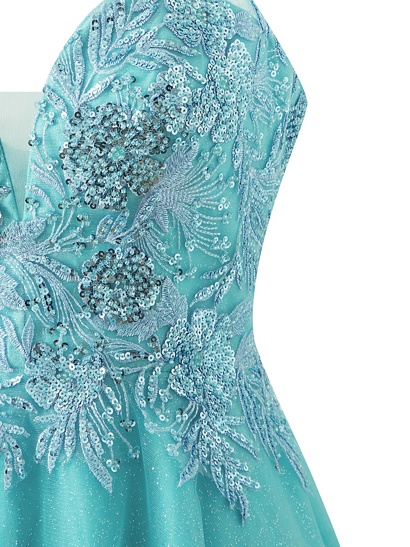Sofia | A-line Short Spaghetti Strap Glitter Tulle Homecoming Dress