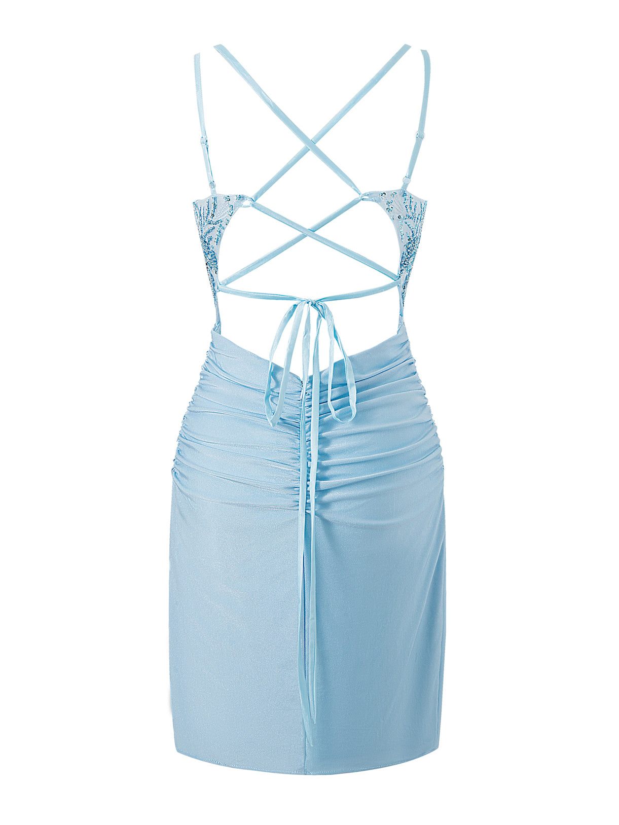 Ella Blue | Sheath Short V Neck Jersey Homecoming Dress