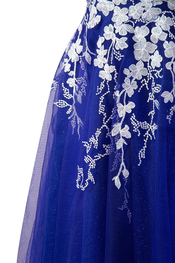 Aline Short Glitter Tulle Homecoming Dress with Appliques - KissProm