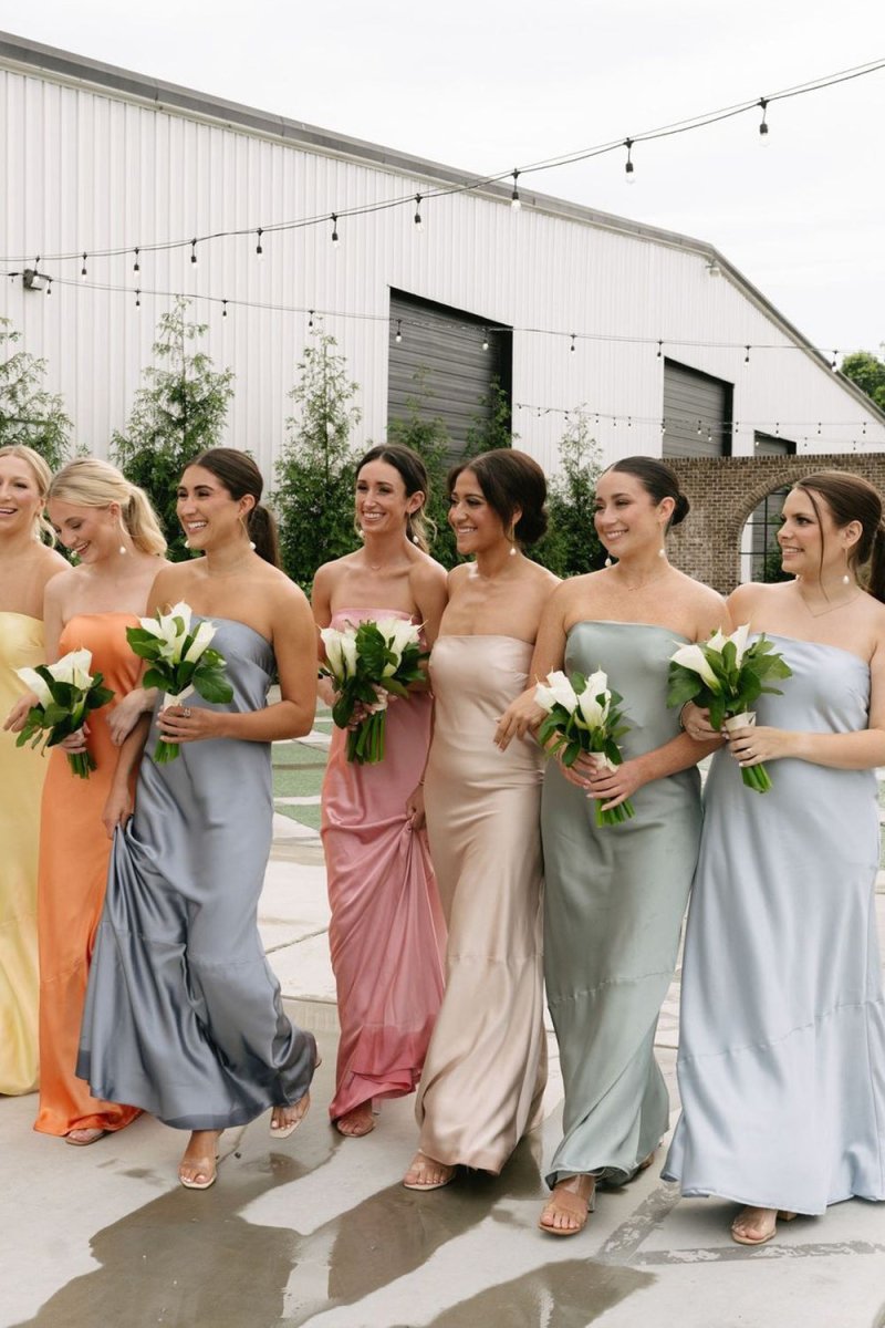 green emerald velvet dress Olive Green Bridesmaid Dress - Amelia Satin Maxi