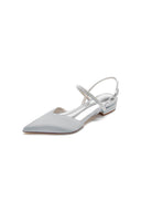 Diamond Pointed Toe Buckle Kitten Heels - KissProm