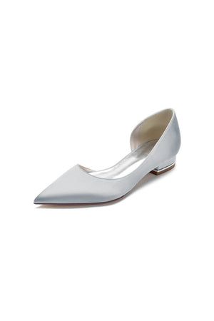 Simple Satin Pointed Toe Kitten Heels - KissProm