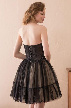 A line Strapless Tulle Homecoming Dress - KissProm