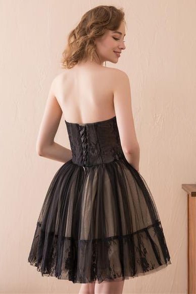 A line Strapless Tulle Homecoming Dress - KissProm