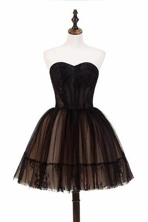 A line Strapless Tulle Homecoming Dress - KissProm