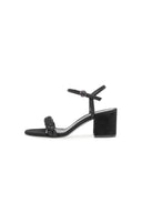 Party Peep Toe Chunky Heel Evening Shoes With Buckle Braided Strap - KissProm
